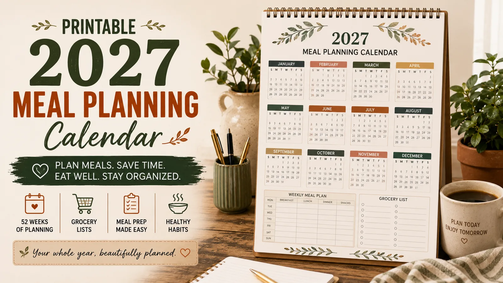 Printable: 2027 Meal Planning Calendar